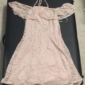 Lace pink dress